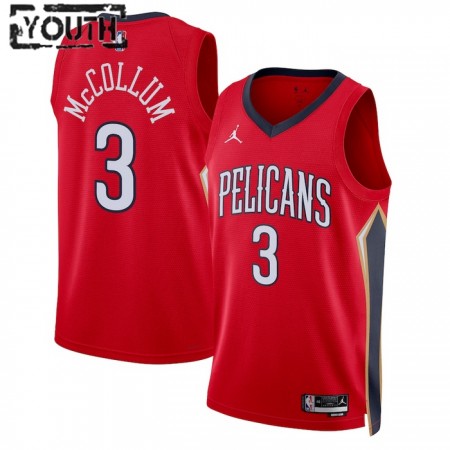Dres New Orleans Pelicans CJ Mccollum 3 Jordan 2022-23 Statement Edition Crvena Swingman - Dječji